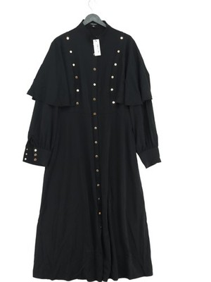 Karen Millen Hemd Maxikleid UK20 in Schwarz UVP 149£