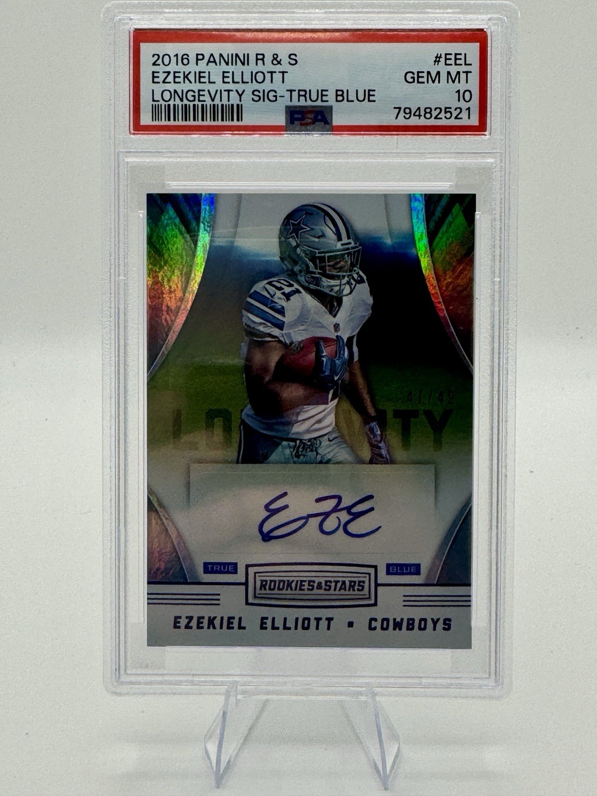 Ezekiel Elliott Panini Rookies & Stars Longevity Signatures #EEL True Blue
