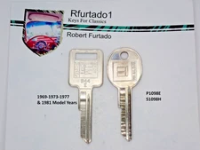 Set of Key Blanks for General Motors vehicles 1969, 1973, 1977, & 1981