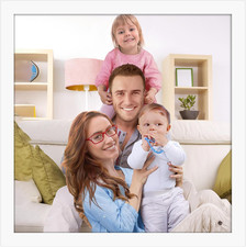 Cornice 20X20 in Colore Bianco Puro, Portafoto in PVC Con Design Semplice Ed Ele