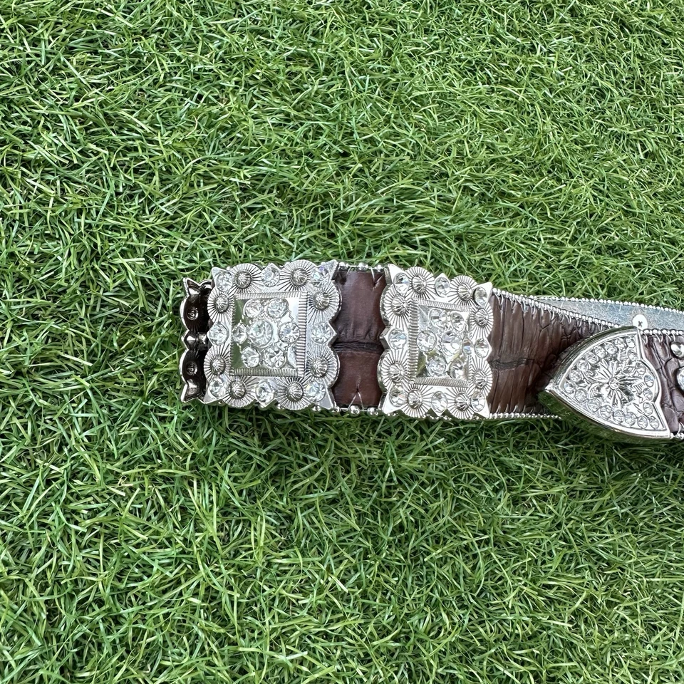 Западная ковбойка Blazzin Roxx женщины крокодила печать коричневый кожаный ремень женщин размер XL - Изображение 4 из 4