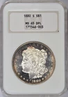 1880-S MORGAN SILVER DOLLAR NGC MS65 DPL DMPL OLD FATTY HOLDER