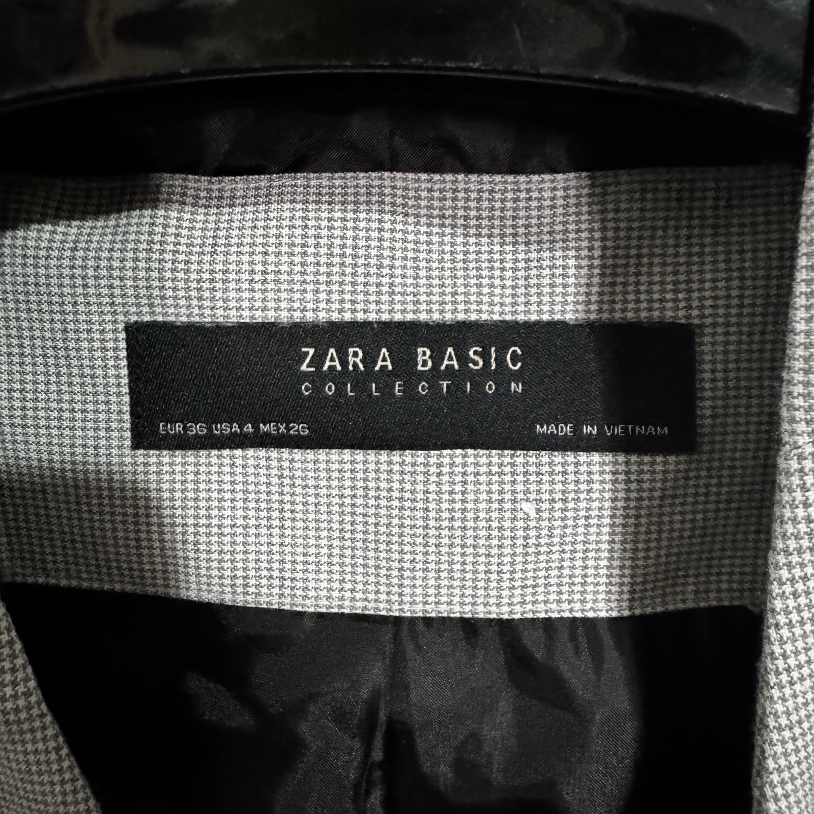 Size 4 - Zara Basic Single Button Blazer Grey Mic… - image 5