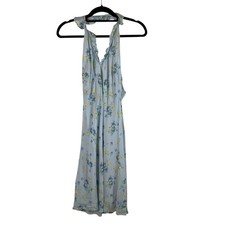 ralph lauren blue halter dress midi floral Women’s Size 8  Sleeveless Designer