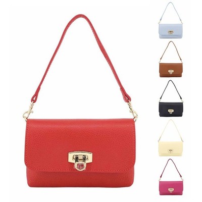 ITALY DAMEN LEDER TASCHE Crossbody Ketten Mini Bag Schultertasche Smartphone 