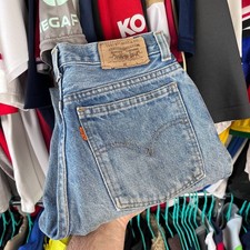 Vintage 70s Levis 628 Orange Tab Blue Denim Pants Made in GT.Britain W30 L32