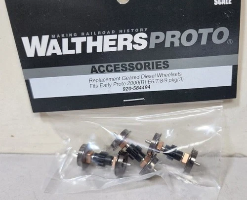 Walthers Proto 920-584494 Replacement Geared Driver Wheel Assembly PROTO 2000 HO