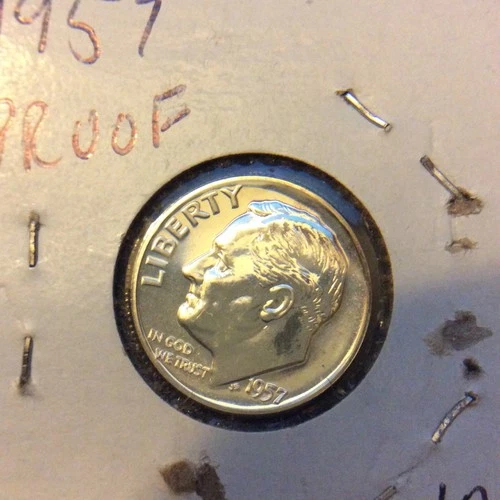 1957 PROOF ROOSEVELT DIME SILVER  NICE COIN