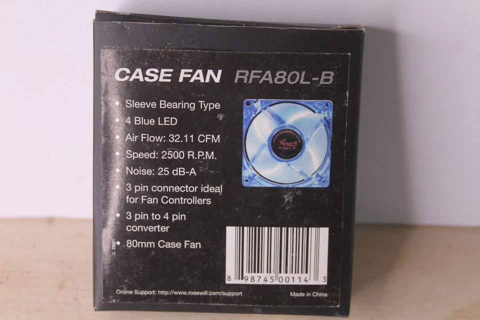 Rosewill 80mm Computer Case Fan Model RFA80L-B - Image 3 of 4