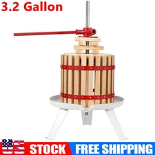 3.2 Gallon Fruit Wine Press Cider Grape Crusher Manual Juice Maker for Kitchen