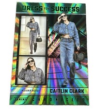 2025 Panini Chronicled - Caitlin Clark Dress For Success Green Laser #65