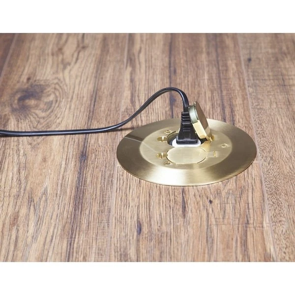 Крышка коробки Raco Rac5500kit, тип напольной коробки, 2 штуки, латунь, одна розетка - Изображение 2 из 4