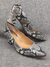 J. Renee Snakeskin Print Pumps Block Heel Pointed Toe Women s 9M