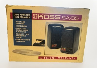 KOSS SA / 35 Dual Amplified Portable STEREO SPEAKERS Digital Ready New