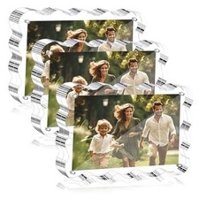 Aheroi Acrylic Picture Frames, 3 Pack 4x6 Clear 4X6 3 Pack-Big Vase-4x6