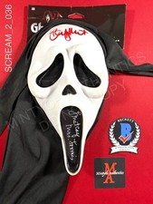 Timothy Olyphant Laurie Metcalf dual signed Ghostface mask Scream 2 Beckett COA