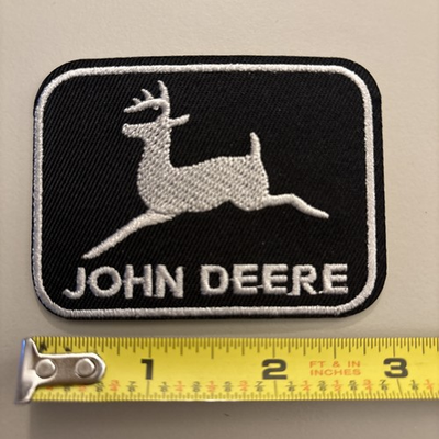 #ad John Deere Black Iron on patch Quality Farm Equipment $3.99