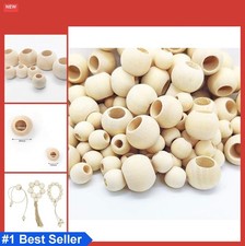 150 Unfinished Natural Round Wooden Beads Large Hole 20mm 12mm DIY Craft