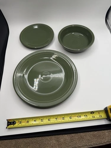 Fiestaware Sage Green - 3-Piece Place Setting DinnerPlate/Salad Dish/Cereal Bowl