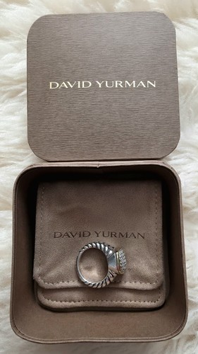 David Yurman Silber & 18k Albion Pave Diamant Ring Größe 5 1/2 - Bild 1 von 11