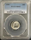 1950 Silver Uncirculated Roosevelt Dime PCGS MS65