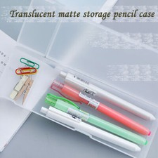 School Exam Pencil Pen Case Bag Pouch Plastic Clear See Through Transparent new