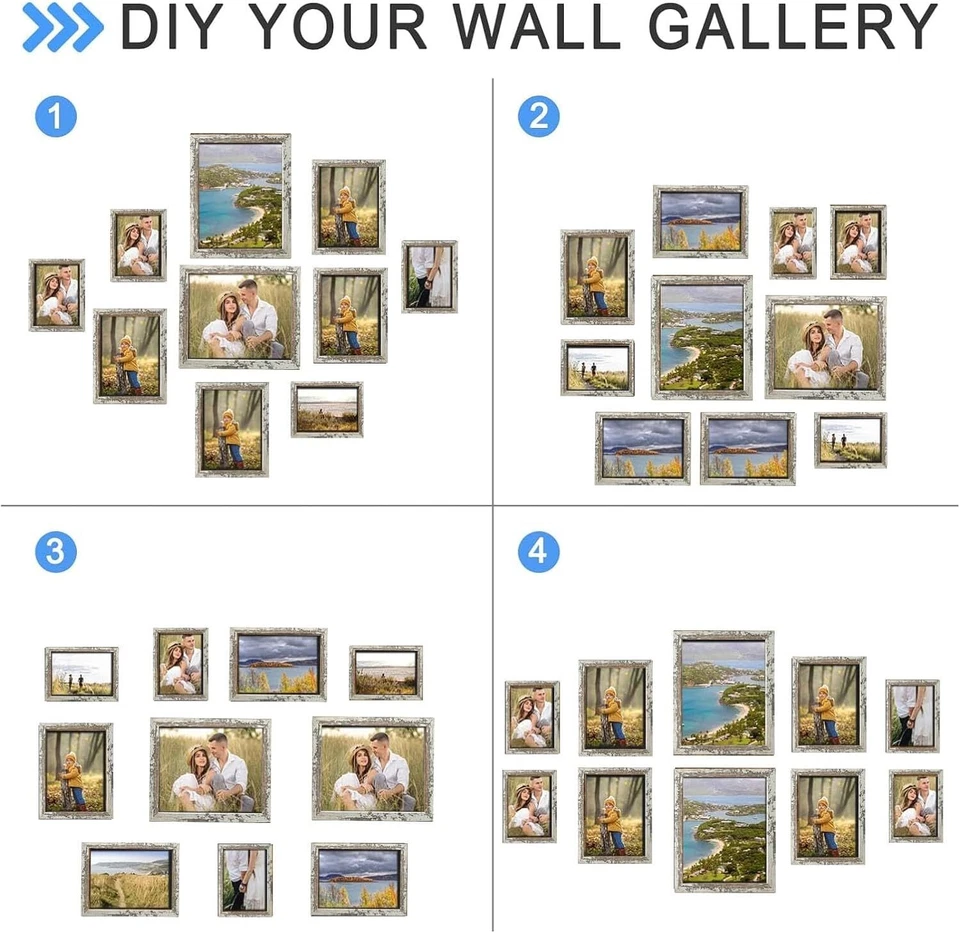 10-Pack Picture Frames - Collage Wall Decor Gallery Wall Frame Set Multi Sizes - Image 4 of 4
