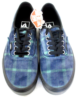 Vans Womens Authentic Stacked Velvet Plaid Green Black Platform Shoes Size 8 NIB