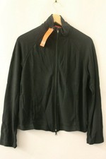Elle Womens Raglan Zip Viscose Poly Jacket Black Simple 90's Retro Vintage Rare