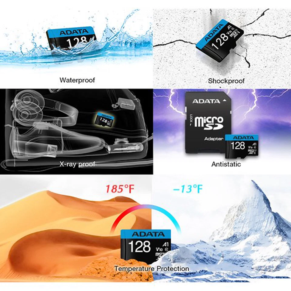 Micro SD Card Class 10 Flash Memory Card 128GB with Adapter Memory Android Cell - Image 2 of 4