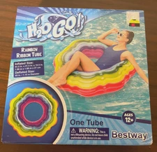 H20GO! Rainbow Ribbon Tube Inflated Size 41" x 41" x 10" For Ages 12+