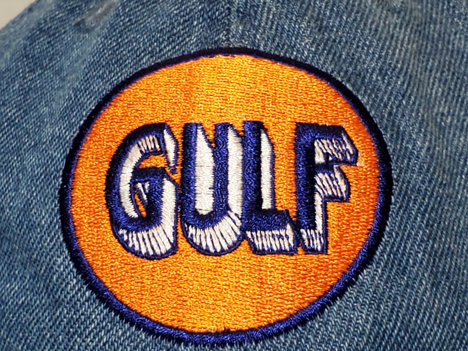 GULF Denim Patch Hat Cap Adjustable Strap Back Pe… - image 2