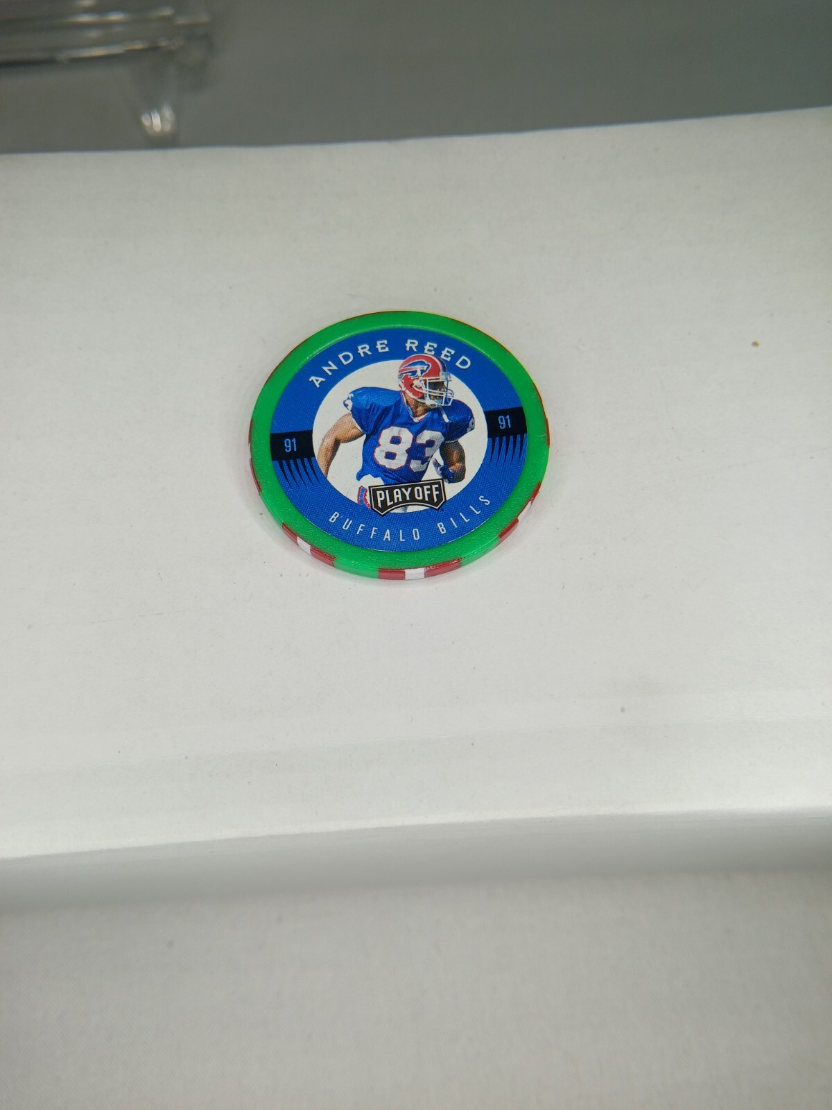 1997 Playoff First And Ten Chip Shot Andre Reed # 91 Green