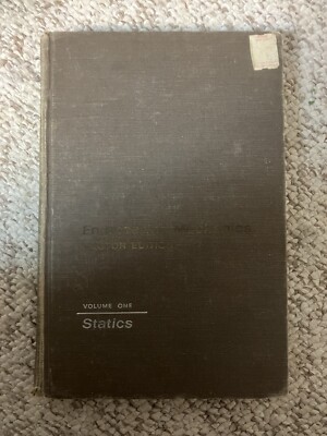 Engineering Mechanics Vector Edition Vol. 1 Statics  1964 Third Printing Vintage