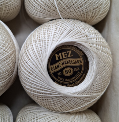Spitzengarn / Glanzhäkelgarn MEZ 80, 10-Gramm-Knäuel Fb. 484, Occhi, Klöppeln,