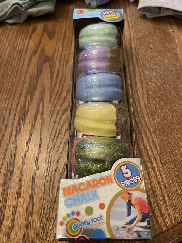 Macaron Shaped Sidewalk Glitter Chalk. Birthday Party Favors. Assorted Colors. 