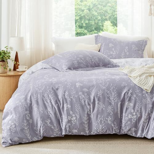 Comforter Set - Lavender Comforter, Cute Floral Oversized Queen 06 - Lavender-image