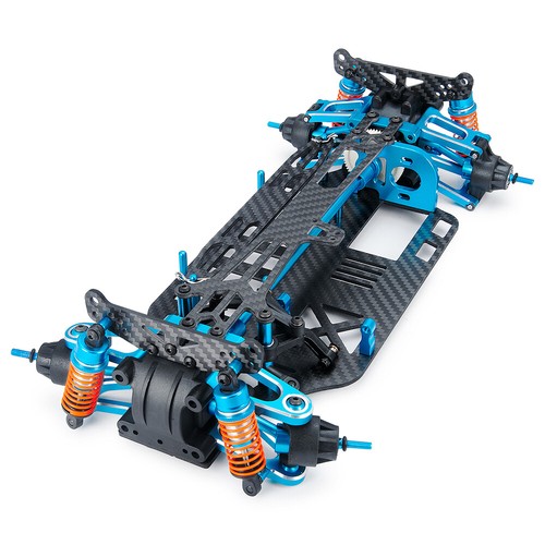 Alloy & Metal Shaft Drive 1/10 4WD Touring Car Frame Kit for TAMIYA TT01 Blue - Picture 4 of 12