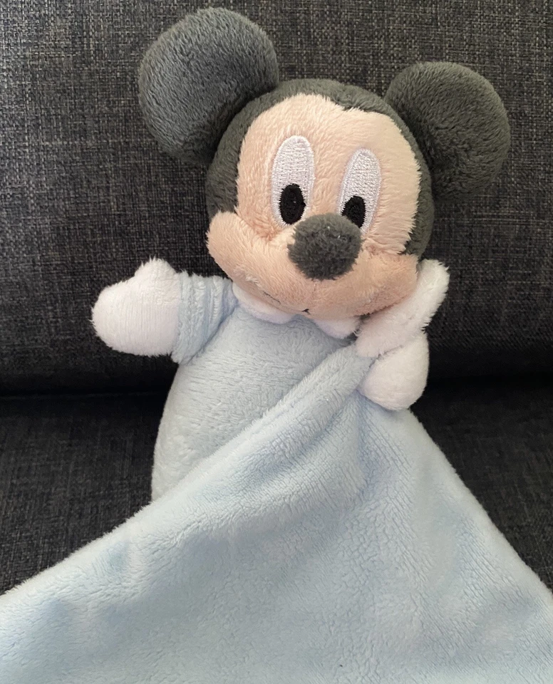 2461🌟Doudou Plat Mouchoir Mickey Mouse DISNEY BABY Nicotoy Bleu - Photo 2/4
