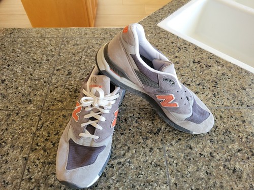 New Balance Suede Gray Neon Orange 998 
