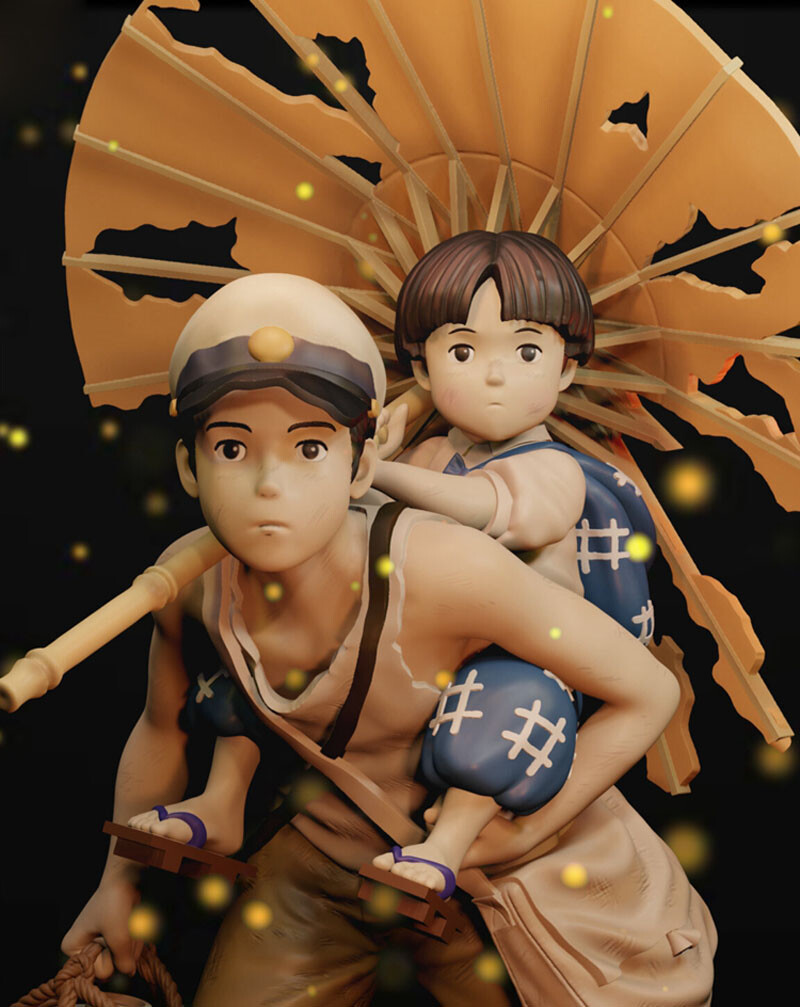 Grave of the Fireflies 3D Printing GK Figure Model Kit Unpainted