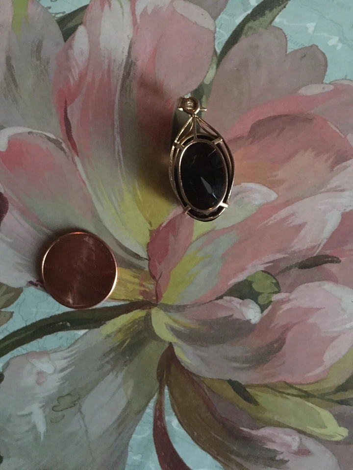 14k Yellow Gold Smoky Quartz Pendant Est Retail $800 - Image 3 of 3