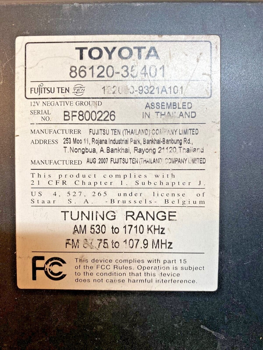 TOYOTA RADIO STEREO HEAD UNIT CD AUX AM FM TUNDRA FJ CRUSIER