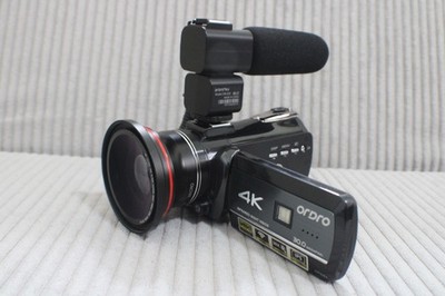 Ordro 4k digital camera set with battery, macro lens, no SD card