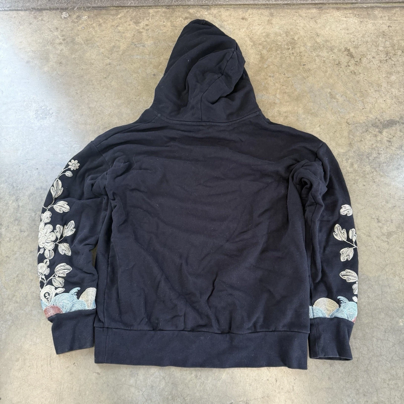 Felpa con cappuccio Gucci Butterfly Garden stampa grafica ricamata nera taglia XL