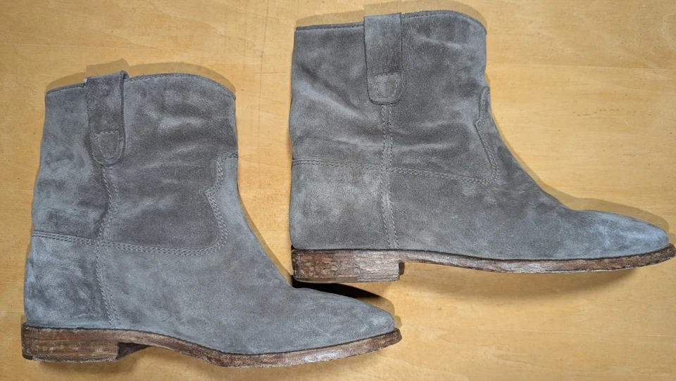 Ботинки на лодыжке Isabel Marant Etoile Crisi серые замшевые размер 38 скрытые на танкетке - Изображение 2 из 4