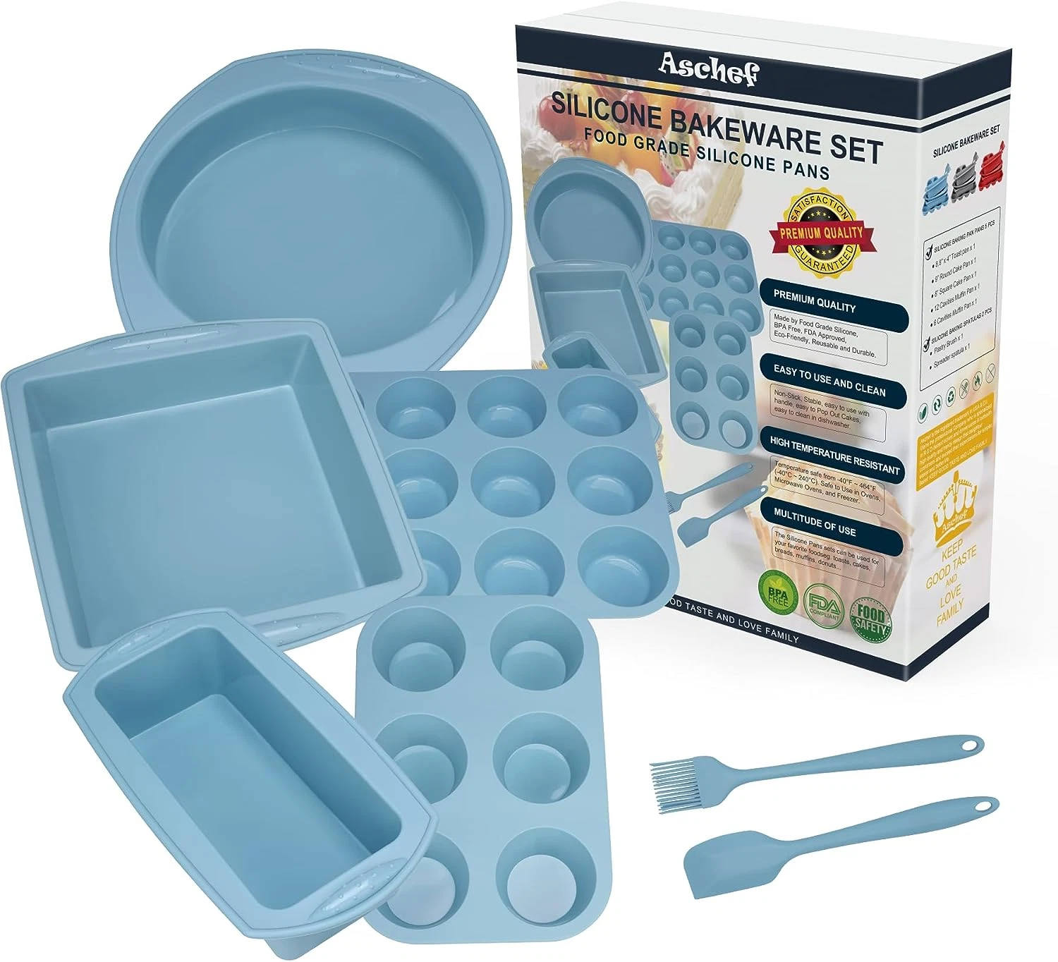 Economical 7In1 Nonstick Silicone Baking Cake Pan Cookie Sheet Molds Tray, Heat