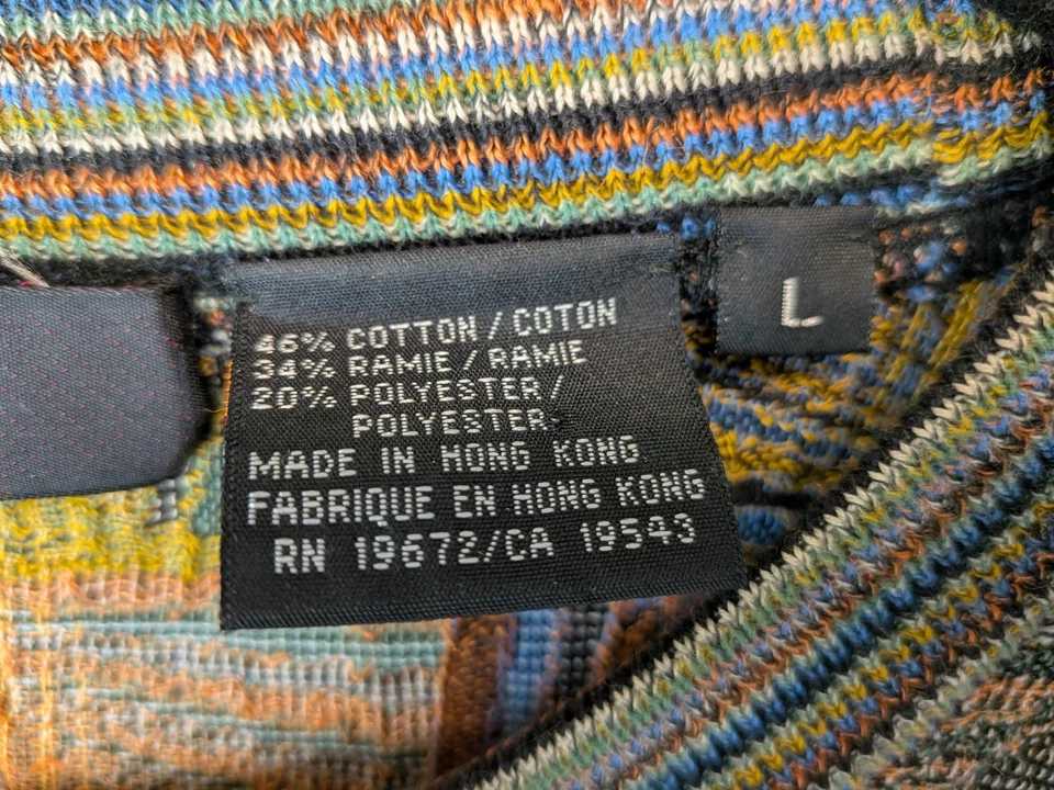 Suéter Jhane Barnes Para Hombres Grande Abstracto Tejido Arte Pullover Papá Ligero Foto 4 de 4