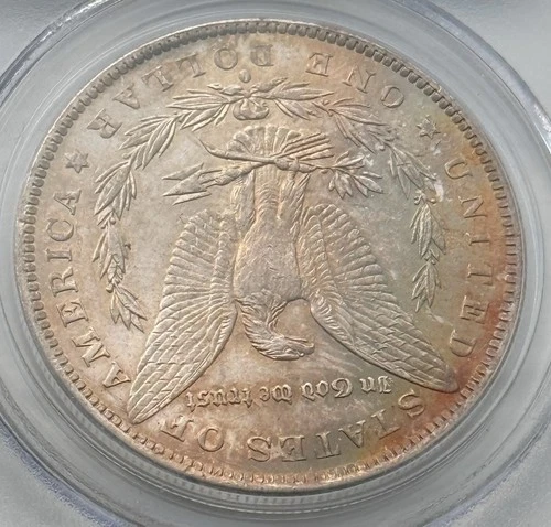 1884-O Morgan Silver Dollar | PCGS MS64 | Rose Gold Tone & Rainbow Highlights