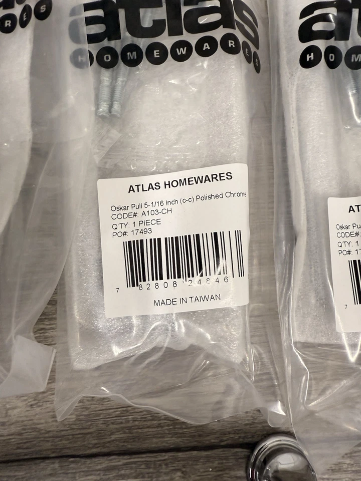 17x Atlas Homewares Oskar Cabinet Pulls 5-1/16″ Polished Chrome A103-CH—New - Image 4 of 4